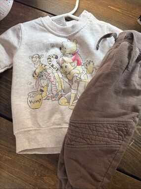 Disney Kids Sweatshirt & Joggers Set - Cream & Brown Winnie the Pooh Graphic